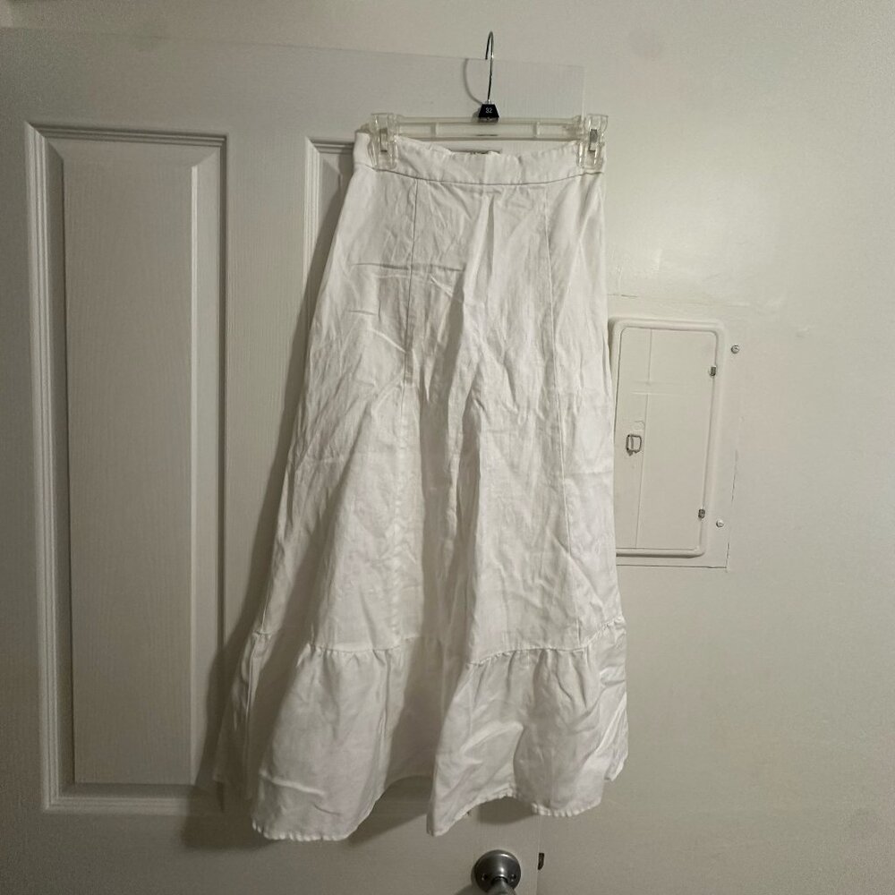 Reformation White Midi Skirt